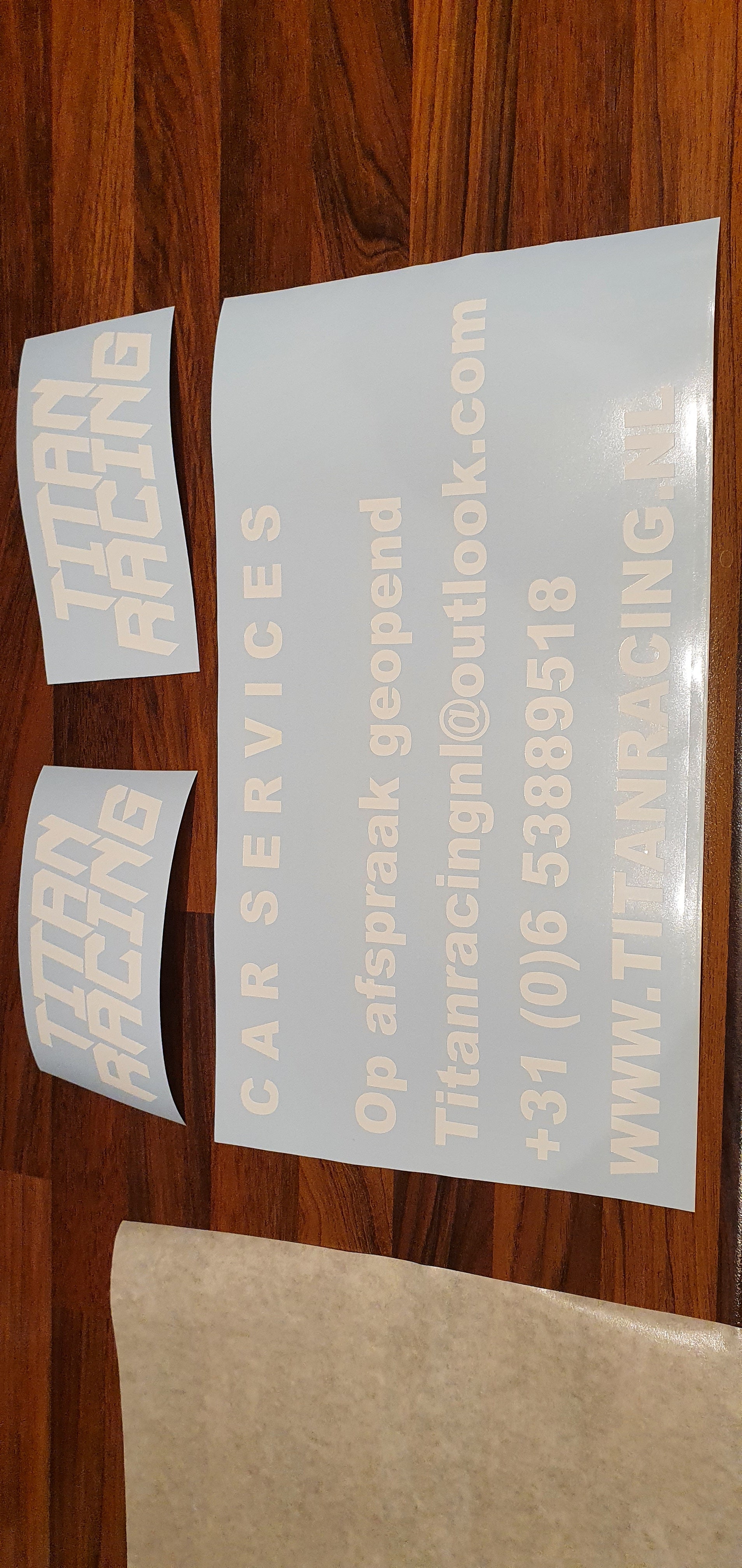 Tekst stickers - 100 mm x 1000 mm