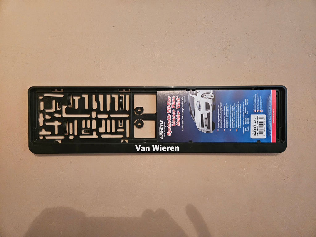 Kentekenplaat tekst mét NL kentekenplaathouder