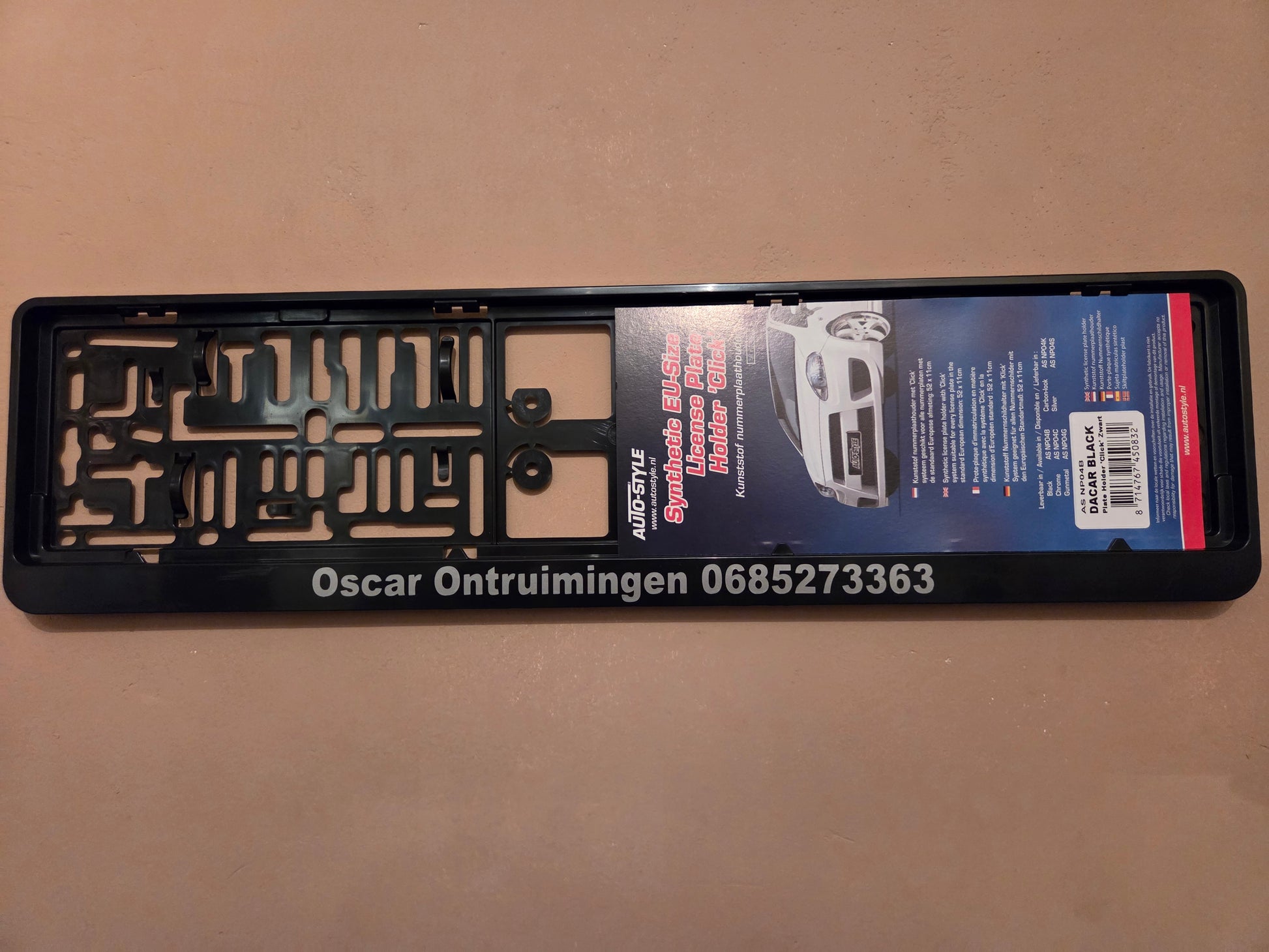 Kentekenplaat tekst mét NL kentekenplaathouder