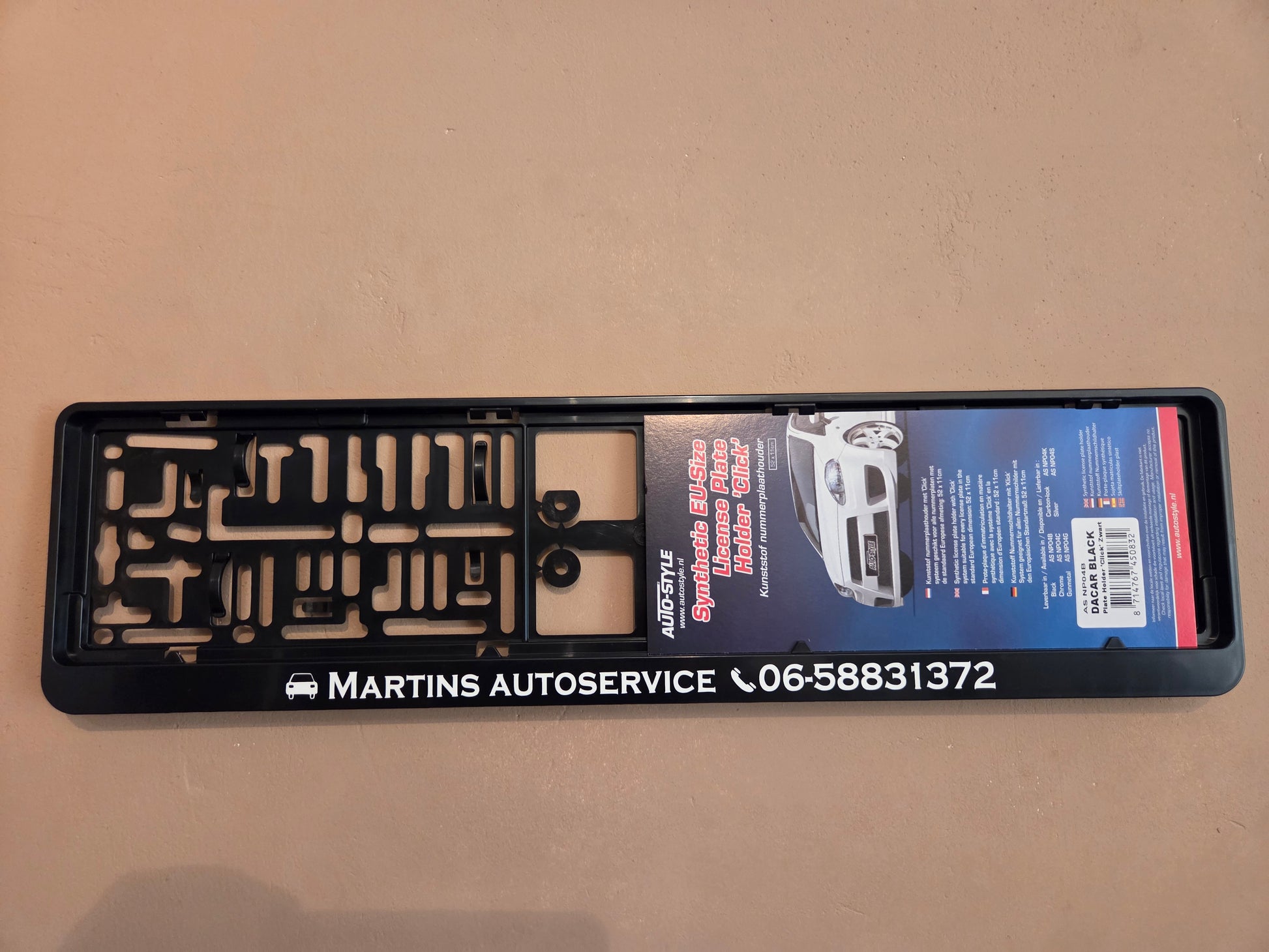 Kentekenplaat tekst mét NL kentekenplaathouder