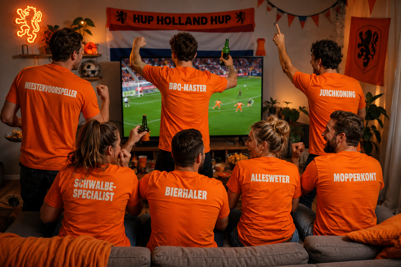 Oranje Voetbalvrienden Shirtset - 7 unieke shirts